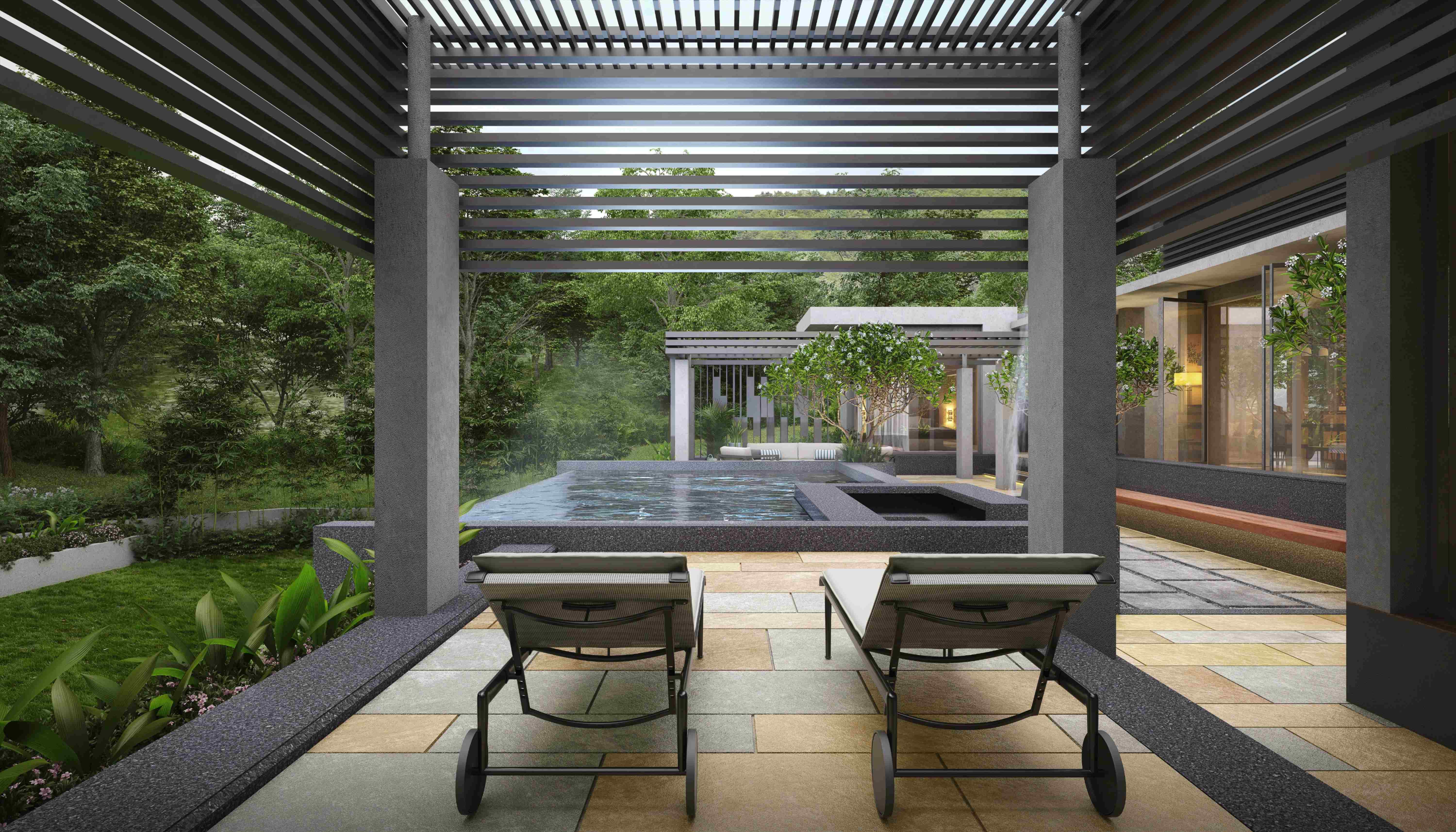Luxury villa patio