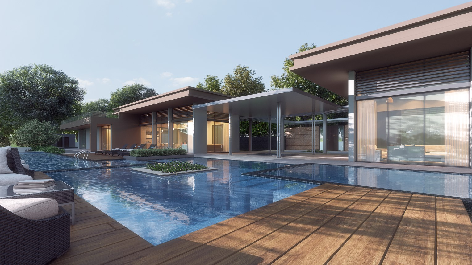 Modern villa pool